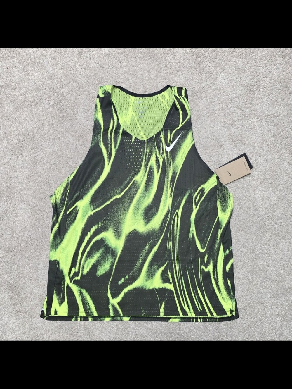 Nike Dri-Fit ADV Running Singlet Tank HV2643-702 Volt Black Mens XL NWT $100
